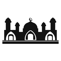 vector with the shape of a black mosque which is suitable for an icon or concept for a logo