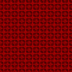 Abstract seamless pattern with squares holes in red colors