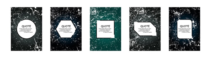 Grunge quote backgrounds. Frames for text. Poster or banner template. Vector design
