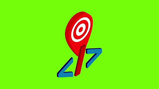 Local seo icon animation cartoon best object on green screen background