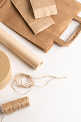 Eco-friendly packaging materials. Processed and decomposing raw materials.