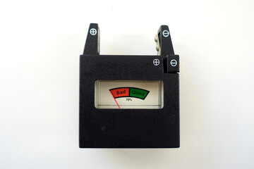 Battery Tester against a White Background