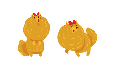 Cute Fluffy Dog Activity Set, Adorable Spitz Pet Animal Vector Illustration