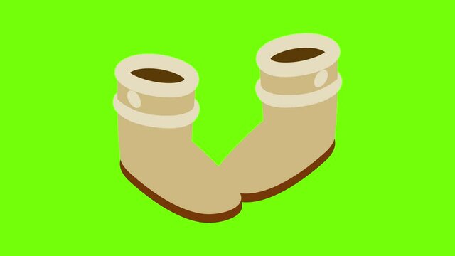 Ugg boots icon animation cartoon best object on green screen background
