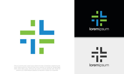 Fototapeta premium Abstract logotype for medical pharmacy. Logo design template. Medical health 