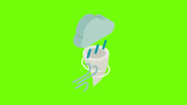 Weather element icon animation cartoon best object on green screen background