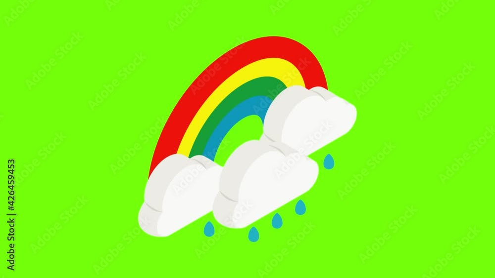 Poster unpredictable weather icon animation cartoon best object on green screen background
