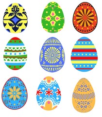 set of easter eggs