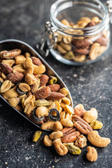 Mix of salt in scoop