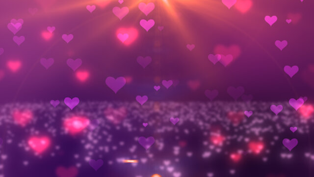 Valentines Day Hearts Particles Background