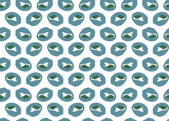 Vector texture background, seamless pattern. Hand drawn, blue, green, white colors.