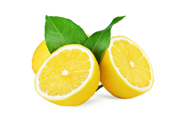 Naklejka na ściany i meble Fresh lemon fruit isolated on white background!