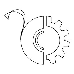 Black insulating tape in gear illustration