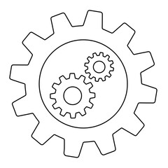 Gears sign simple icon on background. icon of work tools