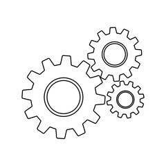 Gears sign simple icon on background. icon of work tools