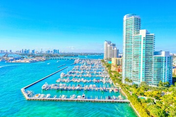 Miami Beach South Pointe condo buildings aerial	