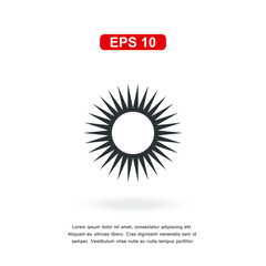 web icon sun sign isolated on white background. Simple vector illustration.