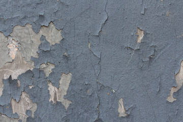 Vintage old cracked gray blue background. Horizontal image