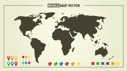 Naklejka premium Isolated world map. Vector illustration.