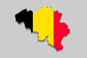 Belgium shape with flag in grey background. jpg