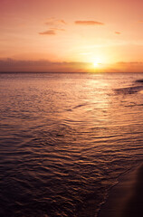 Obraz premium Sunset on the beach of caribbean sea.Summer background.
