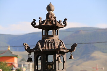 Buddhist temple in Mongolia. Altar to spirits.