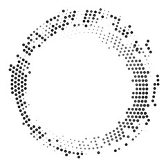 Halftone monochrome texture with dots. Circle, Zen. Minimalism, vector. Background for posters, websites, business cards, postcards, interior design.