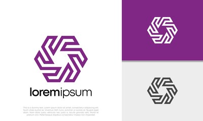 Innovative high tech logo template. Smart computer. machine learning. Technology Logo. Hexa tech logo concept