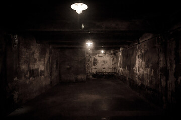 A horror dark Nazi gas chamber