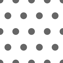 Polka dot tiled simple seamless pattern. Vector background. Gray dots on a white background. For material, paper, cover, clothing, wallpaper, notepad, wrapping paper, banner etc