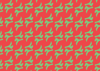 Vector texture background, seamless pattern. Hand drawn, red, green colors.