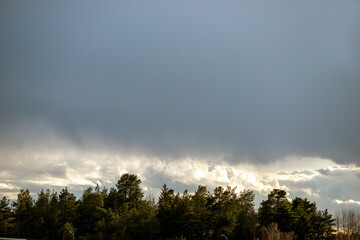 Obraz na płótnie Canvas clouds over forest