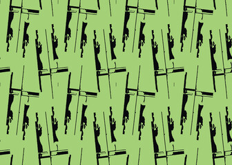 Vector texture background, seamless pattern. Hand drawn, green, black colors.