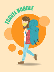 travel bubble word quote illustration in conceptual of tourism business line will be restart again with restrictions on travel bubble agreement