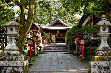 三宅八幡宮　参道から拝殿を望む　京都市