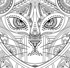 Zentangle Coloring exotic cat panther 