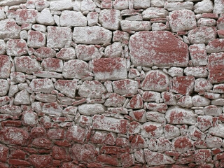 Murs de différentes couleur de pierre