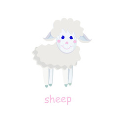 Naklejka premium Grey sheep icon 3D farm animal art design element for web, for print, for fabric print, for product design, for packing design