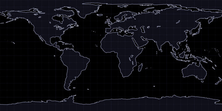 Custom outline of planet earth, flat texture. Ideal for 3D software mapping on materials