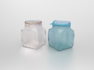 glass jar on white