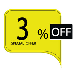3% sale, discount, special offer