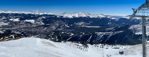 Emperial expess chair lift Super wide panoramic view at Breckenridge, CO