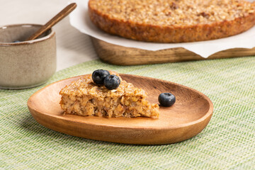 Piece of fresh oatmel pie