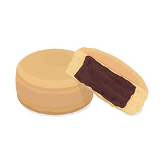 Red Bean Pastry, Japanese Dessert, Japanese Obanyaki, Japanese Imagawayaki, Red Bean Cake, Asian Food, Sweet Red Bea, Vector Illustration Background