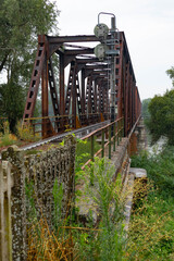 Old steel train bridge Casalmaggiore, Lombardia, Italia