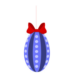 Easter egg with bow pendant, decor for postcards