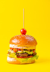 Food, burgers, salats, new and yellow