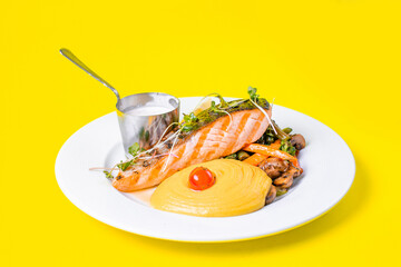 Food, burgers, salats, new and yellow