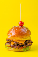 Food, burgers, salats, new and yellow