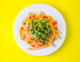 Food, burgers, salats, new and yellow